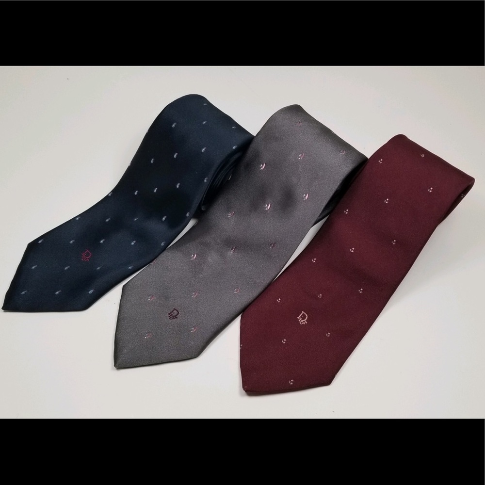Lot of 3 Vintage Christian Dior Monsieur Ties